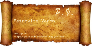 Petrovits Veron névjegykártya
